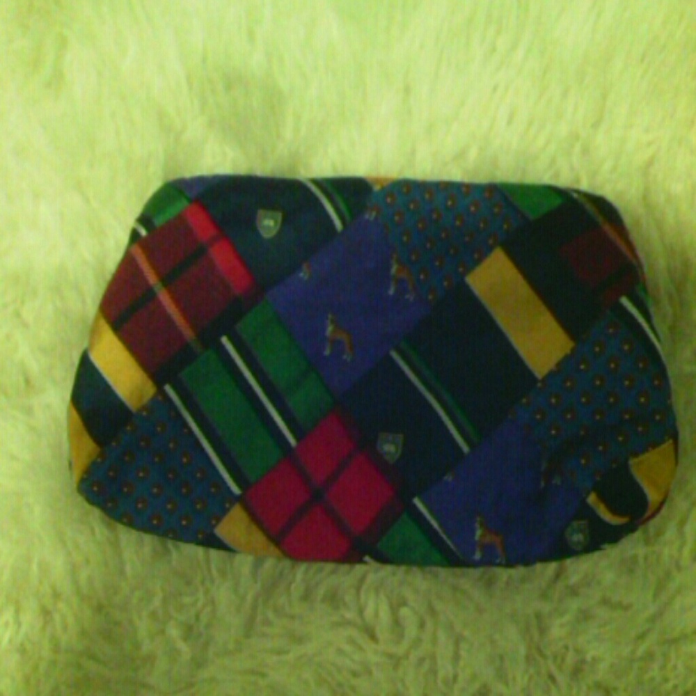 J Crew silk tie patchwork Purse handbag clutch
